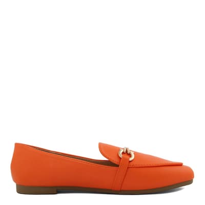 Orange Detailed Flat Loafer