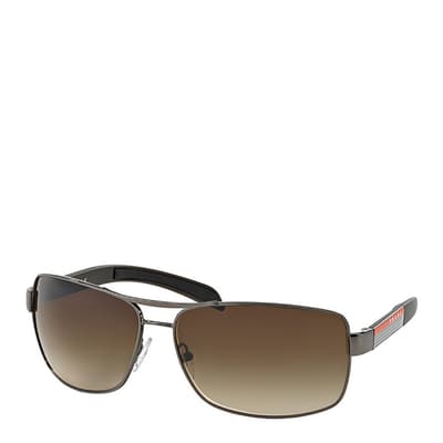 Men's Gunmetal Prada Sunglasses 65mm