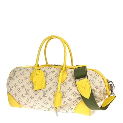 Beige Louis Vuitton Speedy Round Handbag
