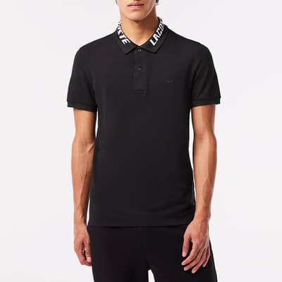Black Branded Collar Polo Shirt