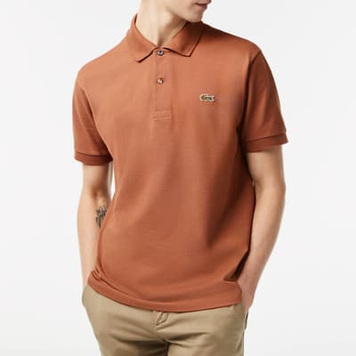 Brown 2 Button Placket Polo Shirt