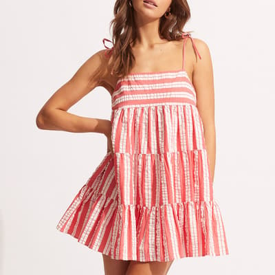 Pink Cabana Tier Maxi Dress