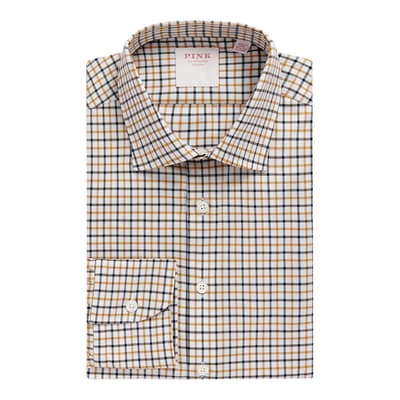 Navy Highgrove Check Tailored Fit Cotton Shirt