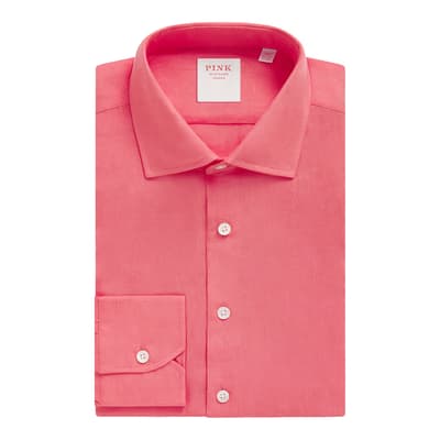 Coral Linen Plain Tailored Fit Shirt
