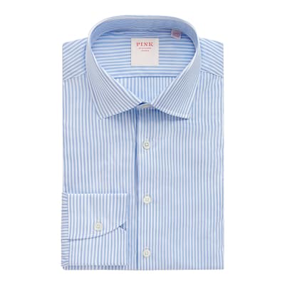Pale Blue Bengal Stripe Tailored Fit Cotton Shirt