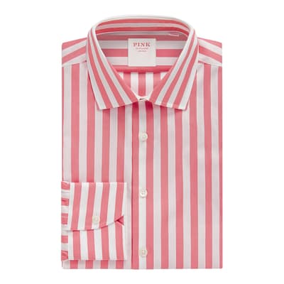 Pink Seaside Stripe Tailored Fit Cotton Shirt