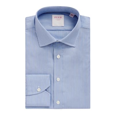 Pale Blue Stripe Tailored Fit Cotton Shirt