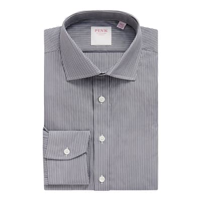 Grey Fine Stripe Tailored Fit Cotton Shirt