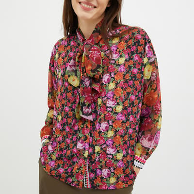 Multi Floral Miocene Bow Blouse
