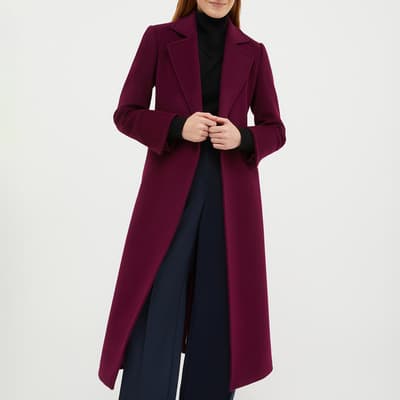 Burgundy Longrun Tie Wool Coat