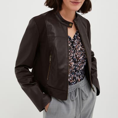 Chocolate Pareo Faux Leather Jacket