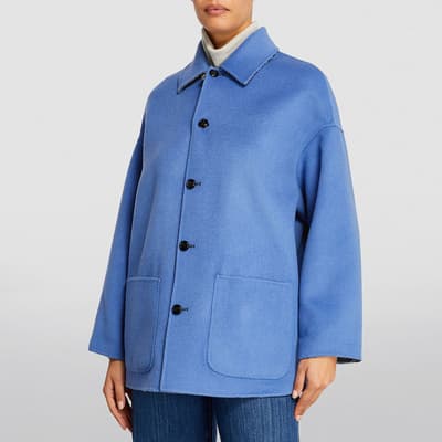 Blue Predazzo Wool Blend Coat