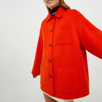 Orange Predazzo Wool Blend Coat