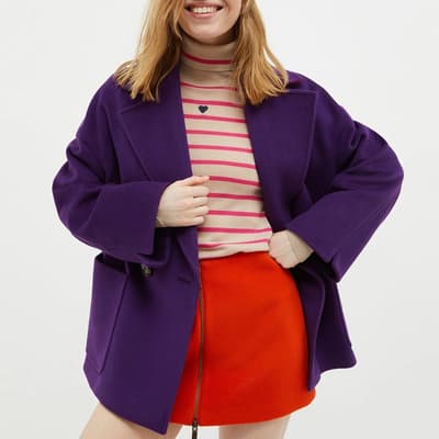 Purple Prosecco Wool Blend Coat