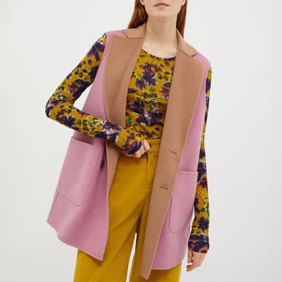 Camel/Pink Iiriccar Wool Blend Waistcoat