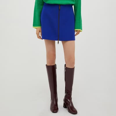 Blue Rosalba Wool Skirt
