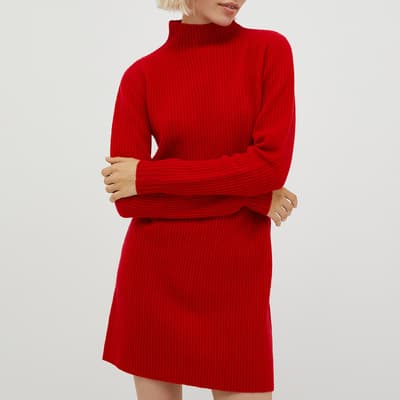 Red Flow Wool Dress