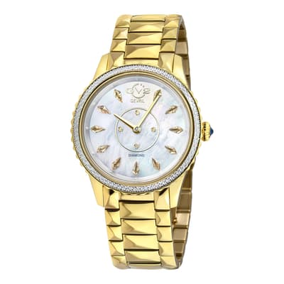 Women's Gold Gevril GV2 Siena Diamond Watch 36mm