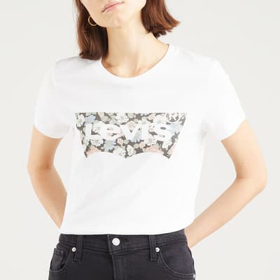 White Vanessa Floral Cotton T-Shirt