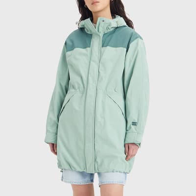 Green Hooded Rain Jacket