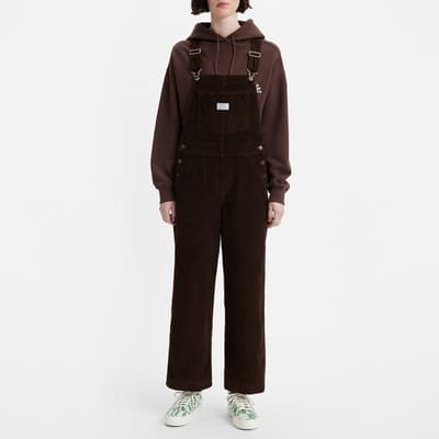 Brown Baggy Cotton Dungarees