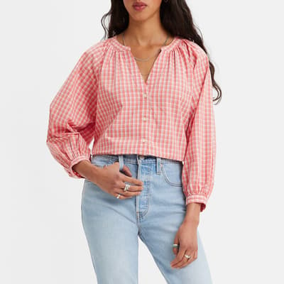 Pink Lainey Check Blouse