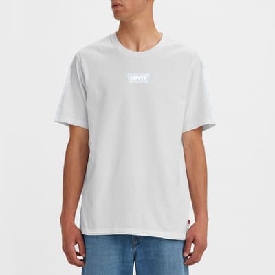 White Tape Relaxed Fit Cotton T-Shirt 