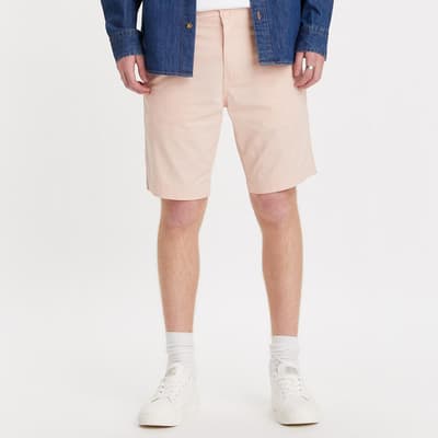 Pale Pink Cotton Blend Chino Shorts 