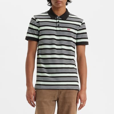 Black Stripe Cotton Polo Shirt