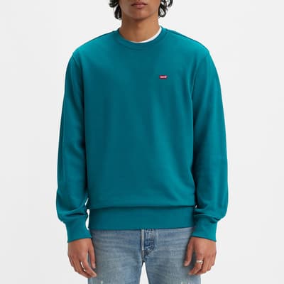 Teal Original Crew Cotton Sweatshirt