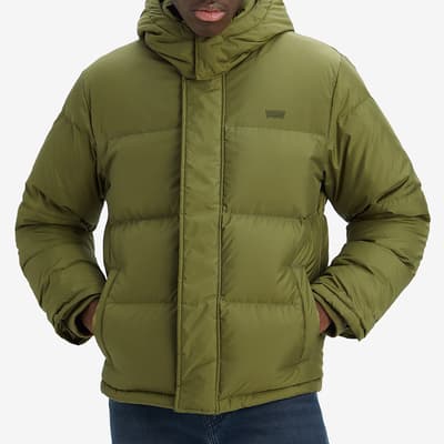 Green Short Puffer Coat