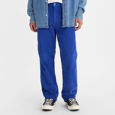 Blue Loose Carpenter Cotton Trousers