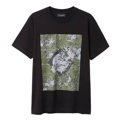 Black Decay Print Cotton T-Shirt