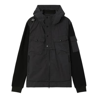 Black Lightweight Hooded Cotton Jacket