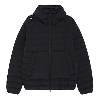 Black Hooded Quilted Coat