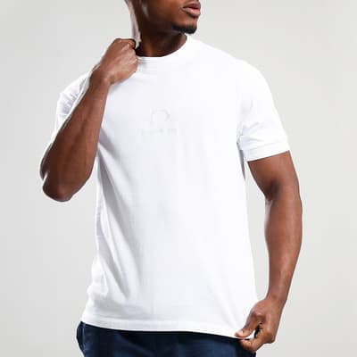 White Compass Logo Cotton T-Shirt