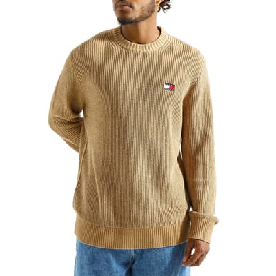 Camel Knitted Cotton Jumper
