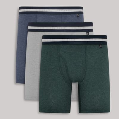 Blue, Grey and Green 3-Pack Cotton Trunk