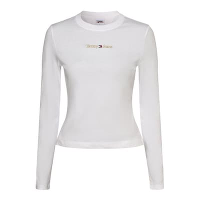 White Long Sleeve Cotton Top