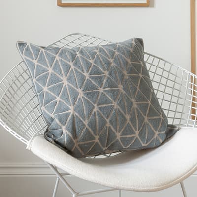 Berber Cushion, Ash Grey & Natural Linen