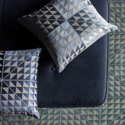 Geocentric Cushion, Ash Grey & Natural Linen