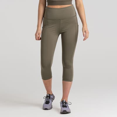 Olive Stretch Cropped Leggings