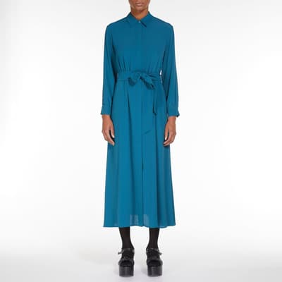Blue Mida Silk Blend Dress
