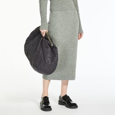 Grey Mochi  Wool Blend Skirt