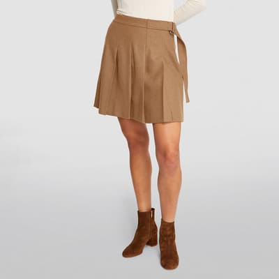 Brown Vittor Wool Blend Skirt