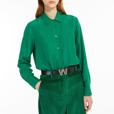 Green Almina Silk Shirt