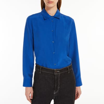 Blue Almina  Silk Shirt