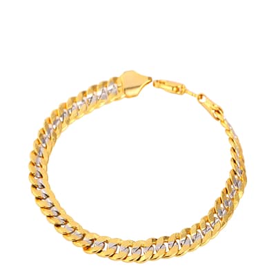 Women's 18K Gold Italian Two Tone Link Bracelet