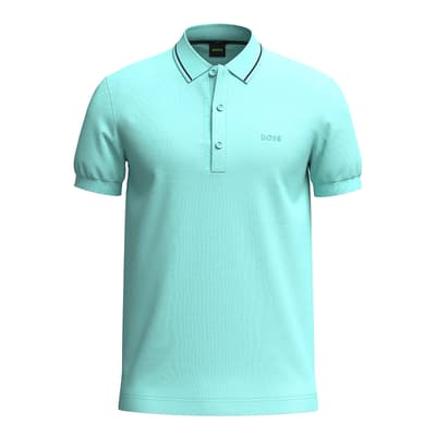 Turquoise Cotton Polo Shirt