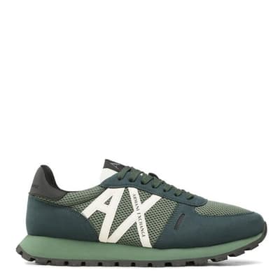 Green Logo Patch Low Top Trainers